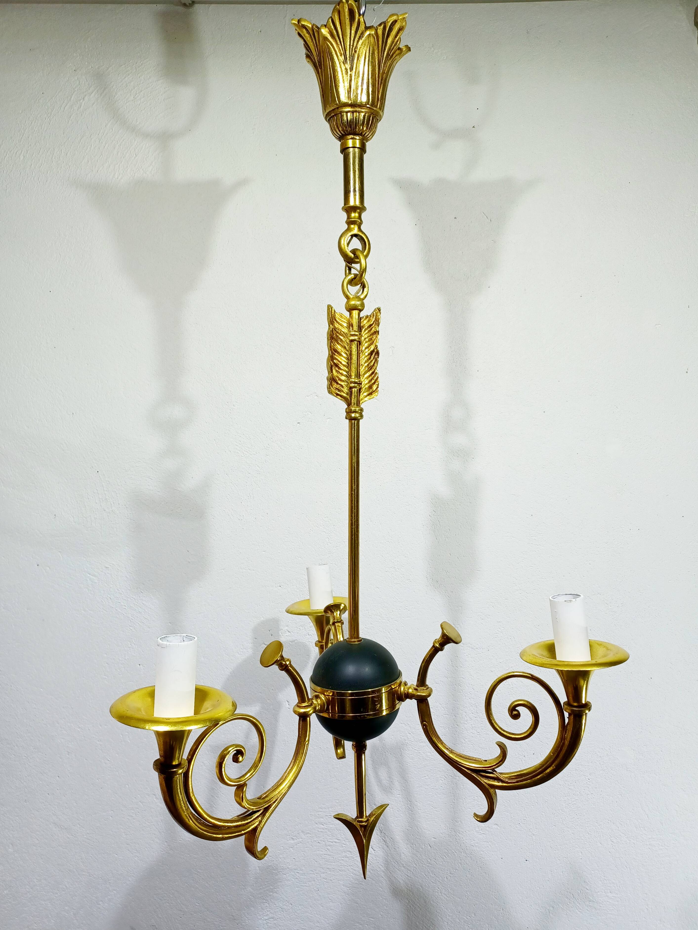 Empire Arrow Chandelier 3 Lights Bronze