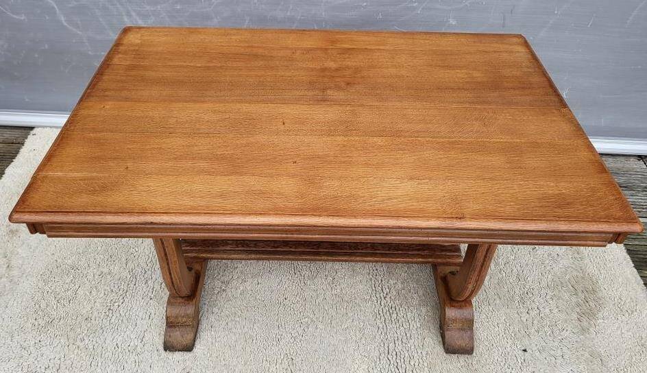 Table bureau extensible Art Déco 1930 piétement en accolades