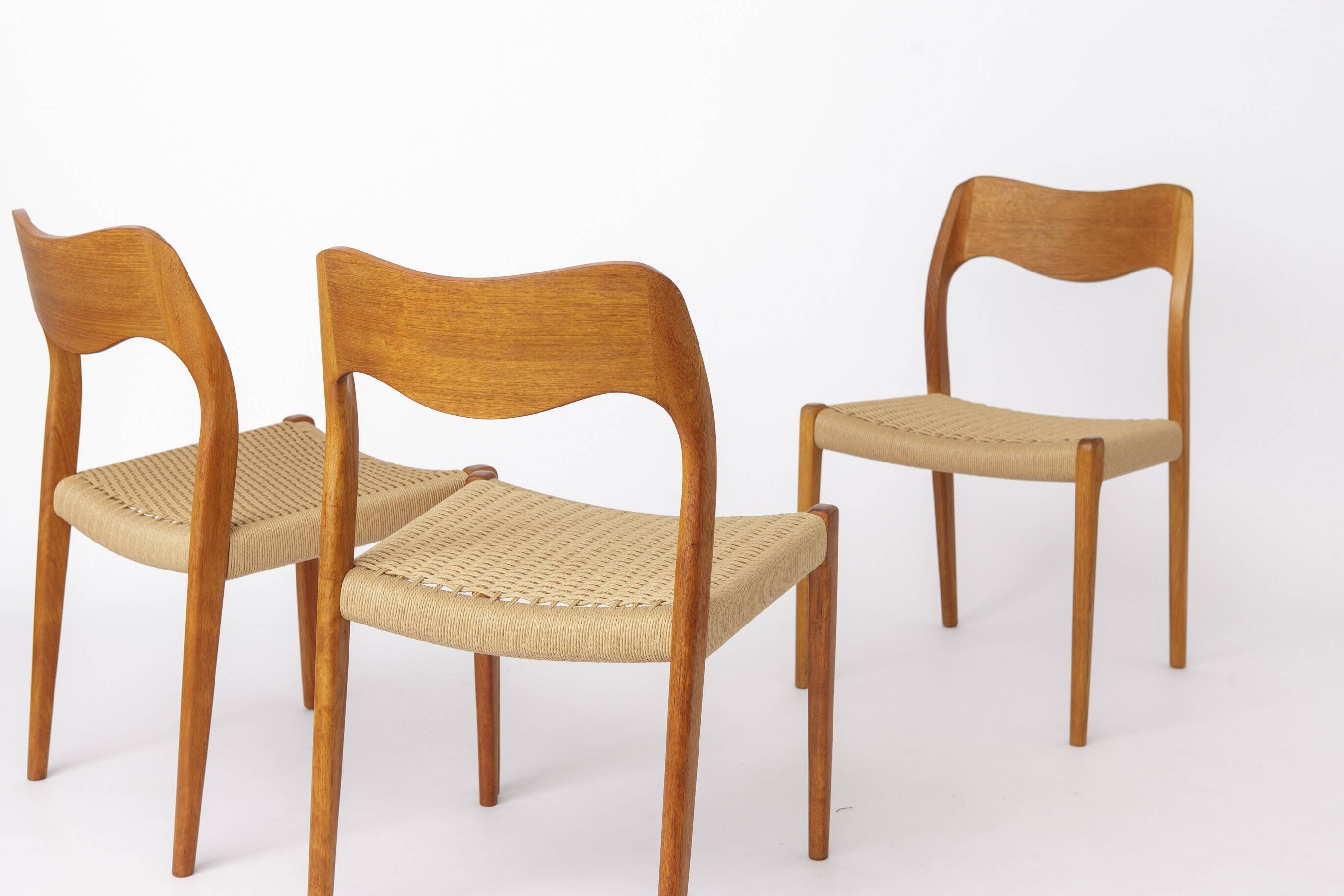 Set of 6 Niels Otto Møller Model 71 Dining Chairs, 1960s, Danish Vintage