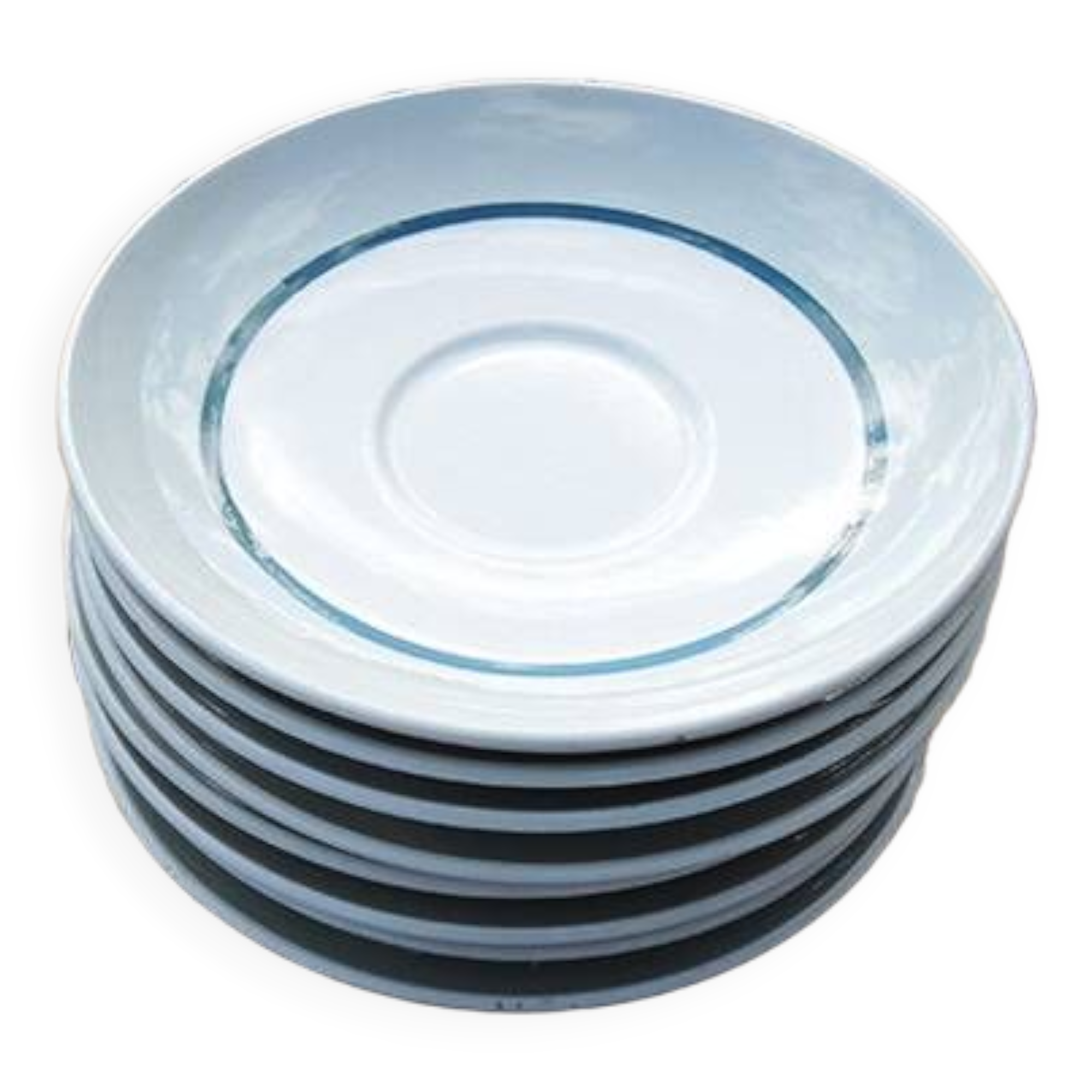 6 Old Gien Earthenware Saucers