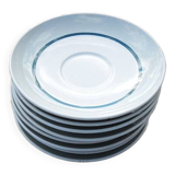 6 Old Gien Earthenware Saucers