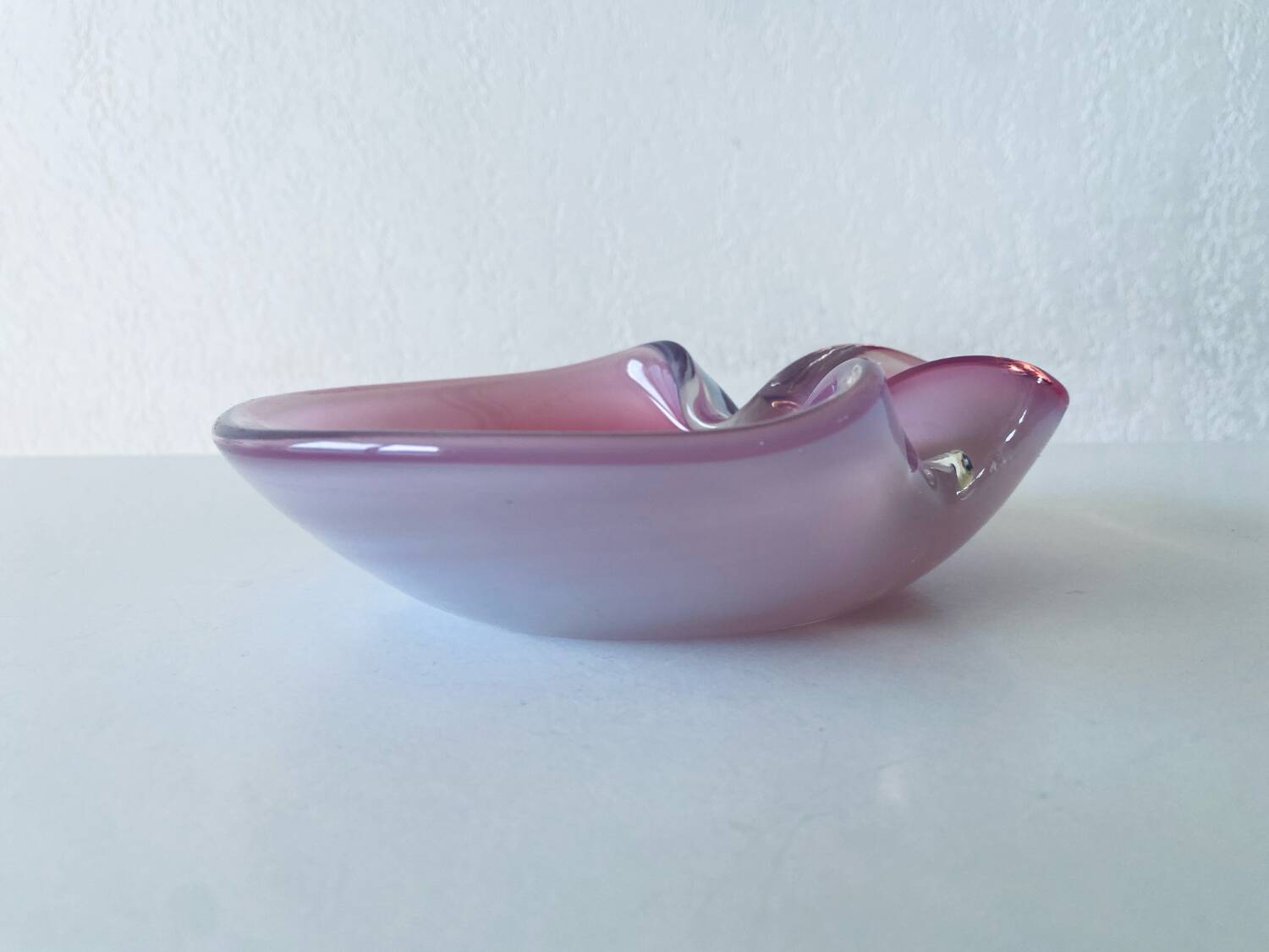 Large Murano pocket tray in opaline