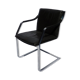 Chair with steel and leather armrests