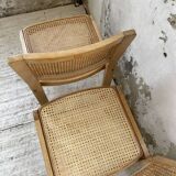 Pair of Baumann chairs beech and cannage