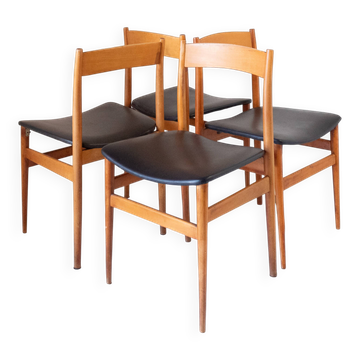Vintage Italian Wood Dining Chairs by Passoni Udine