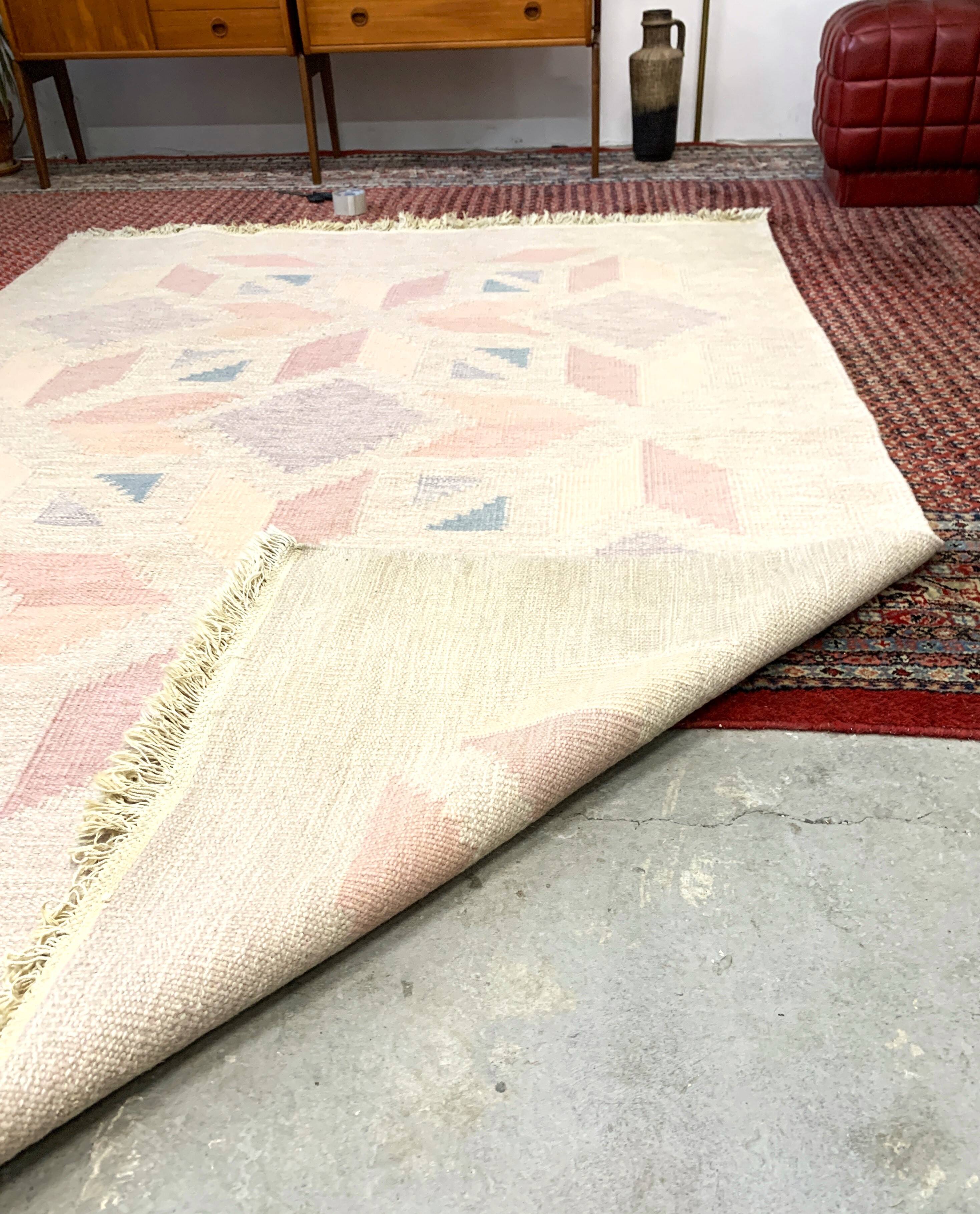 Tapis en laine röllakan 15, suède années 1960/1970, vintage, mid-c moderne
