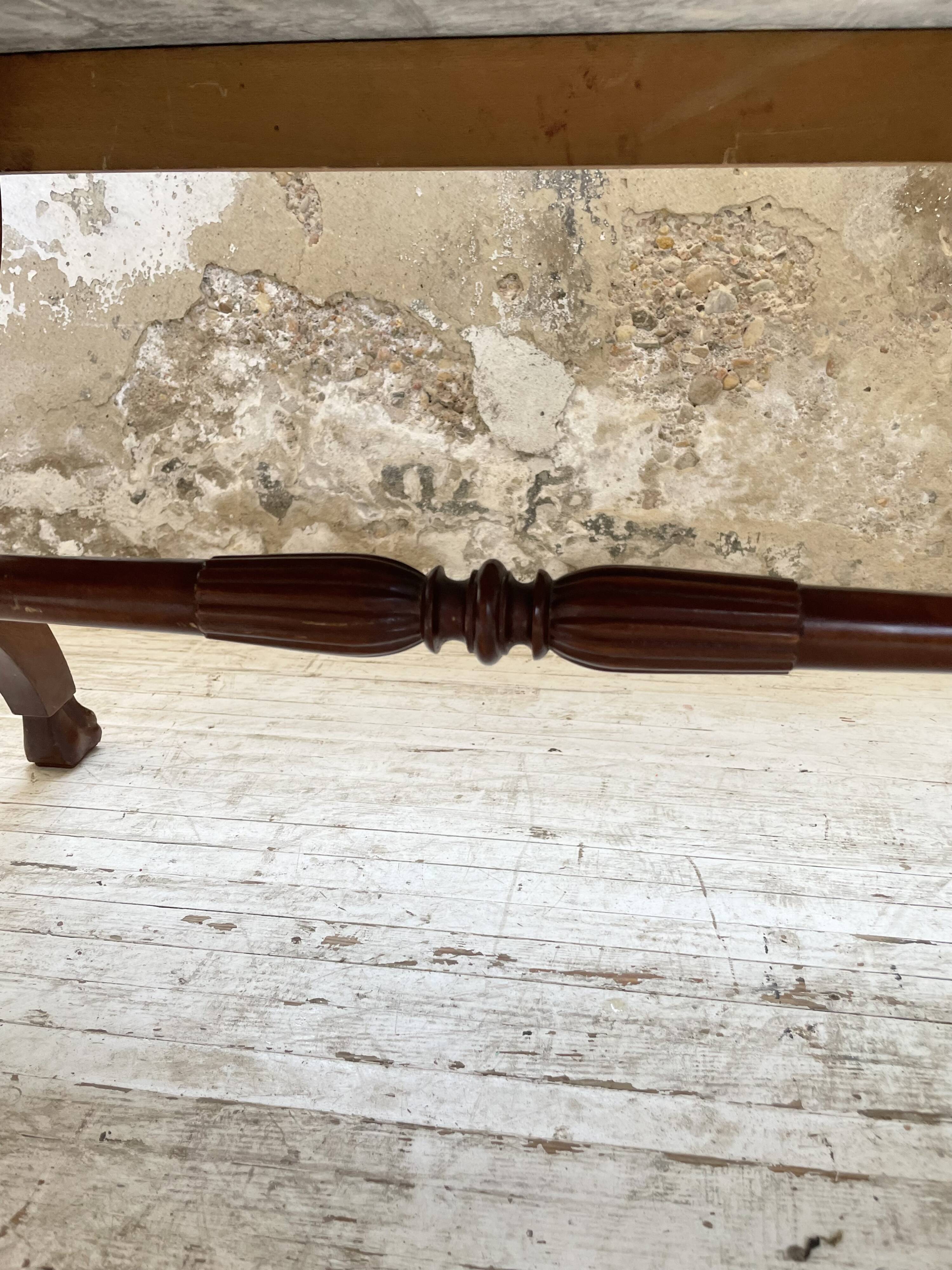 Empire style marble and mahogany coffee table