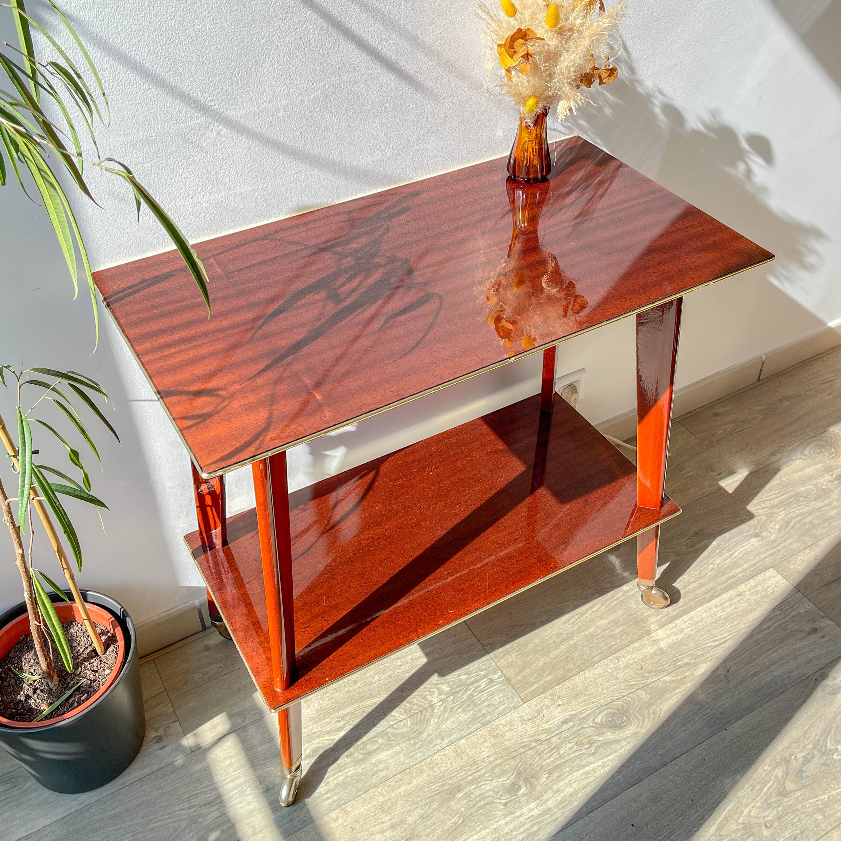 Vintage Formica trolley on wheels from the 1960s