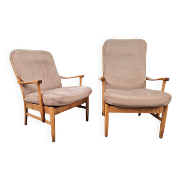 Fauteuils en hêtre vintage de Farstrup Møbler, années 1970, ensemble de 2