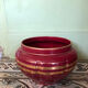 Large burgundy and gold vase