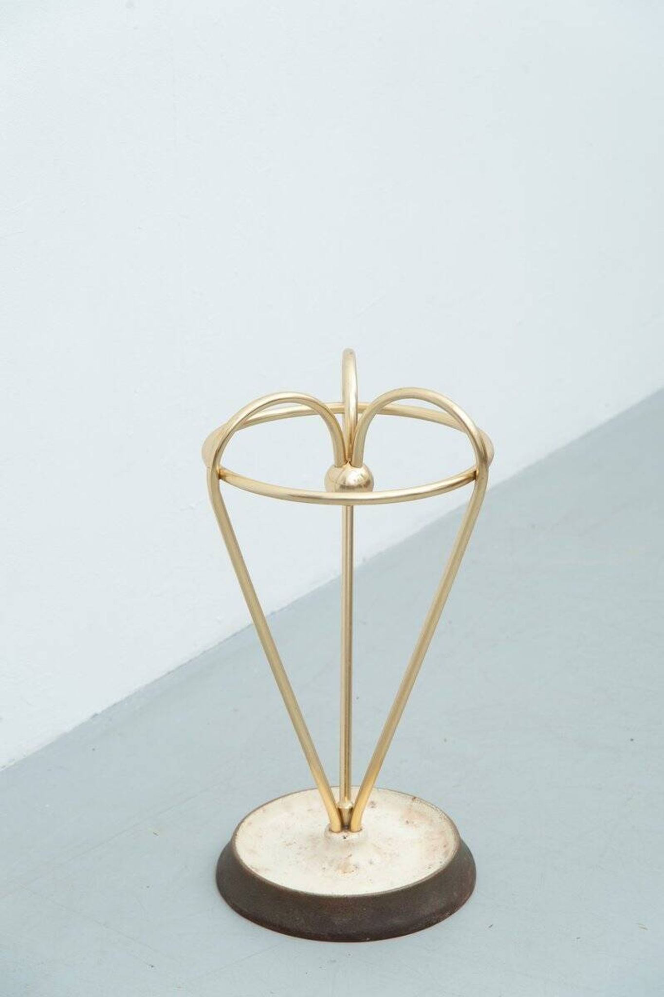 Brass & cast iron umbrella stand, 1950s