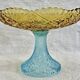 Georges Sand hollow two-tone glass compote bowl signed Portieux