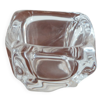 Large square solid glass ashtray