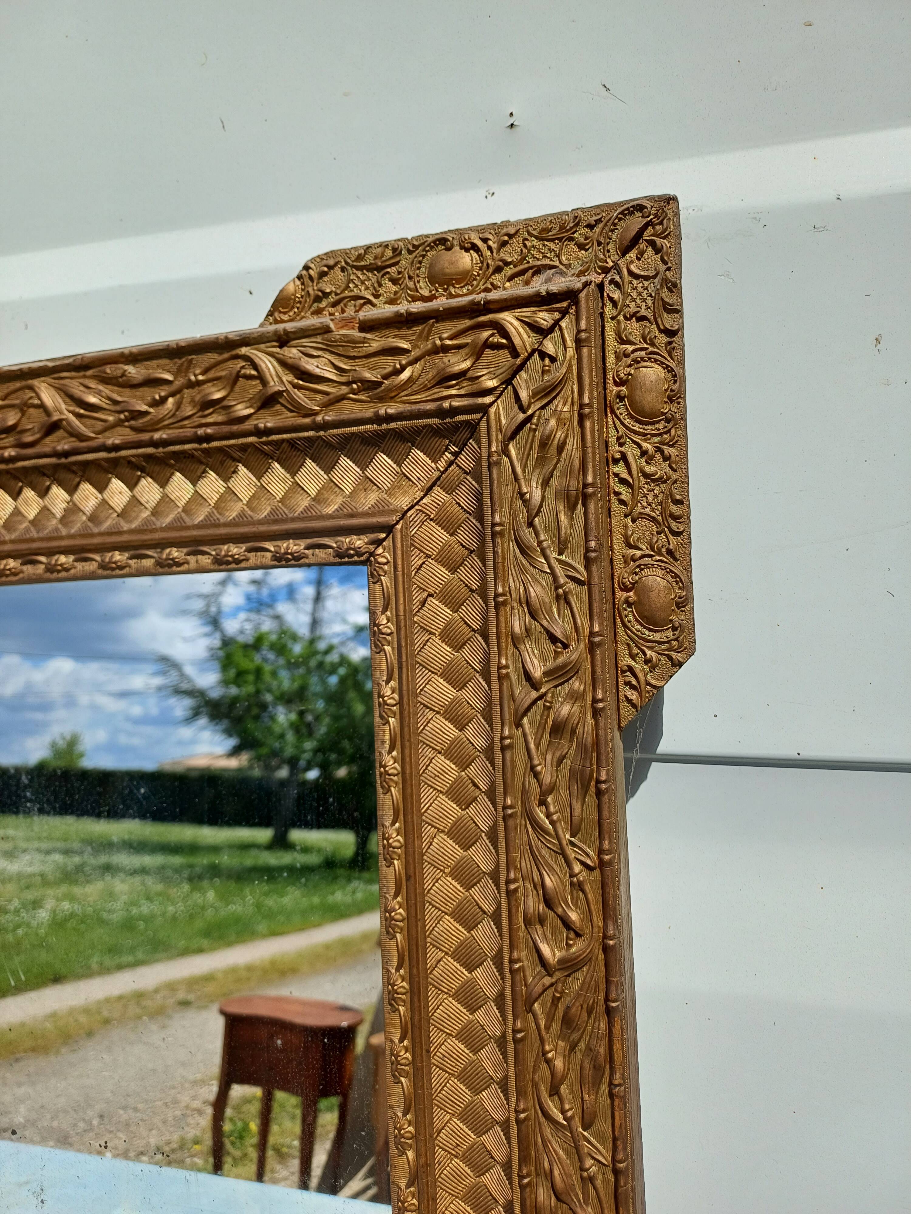 Wood and gilded Stuk mirror 19th