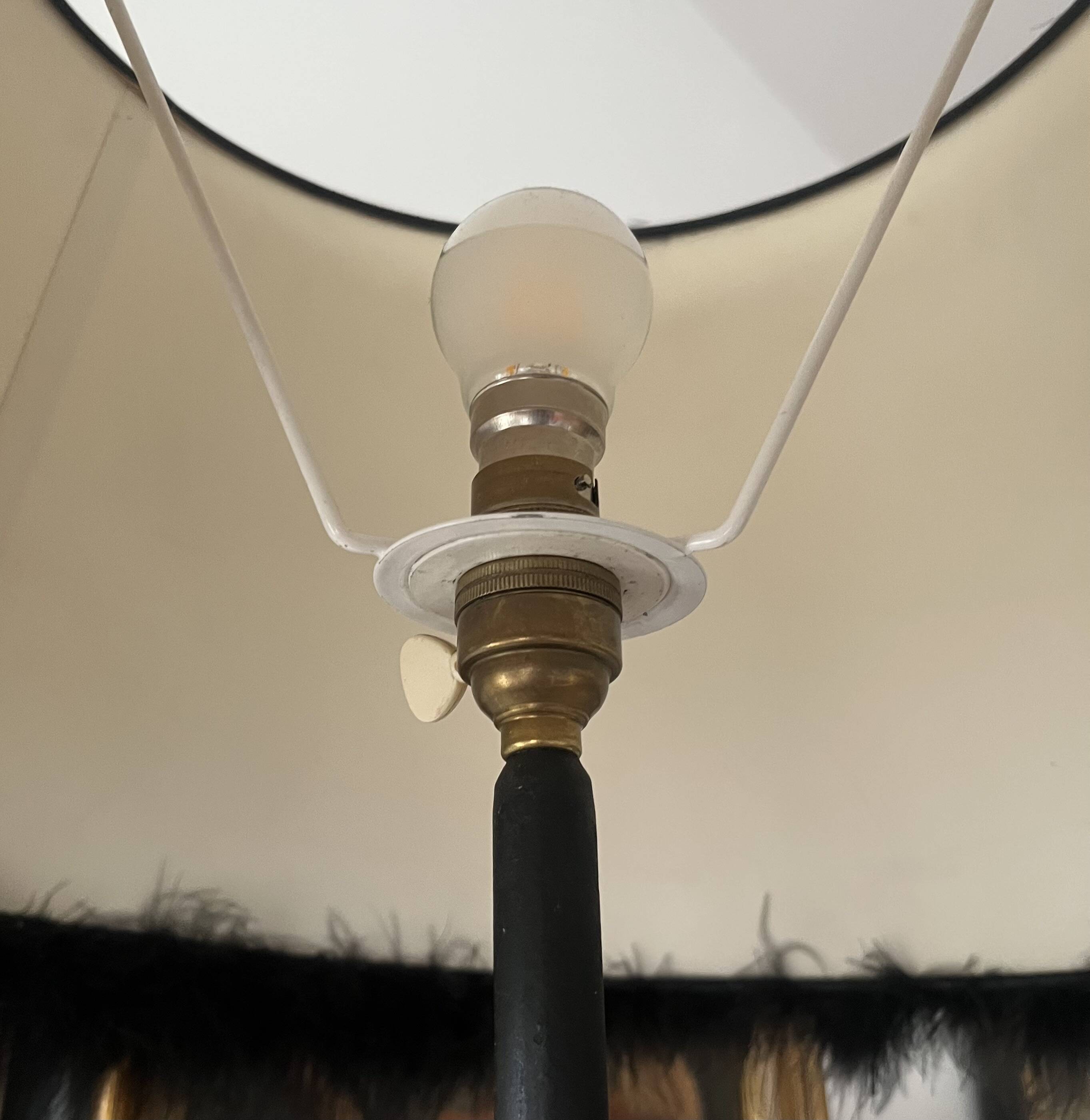 Black iron tripod floor lamp - Vintage 1950s / 1960s