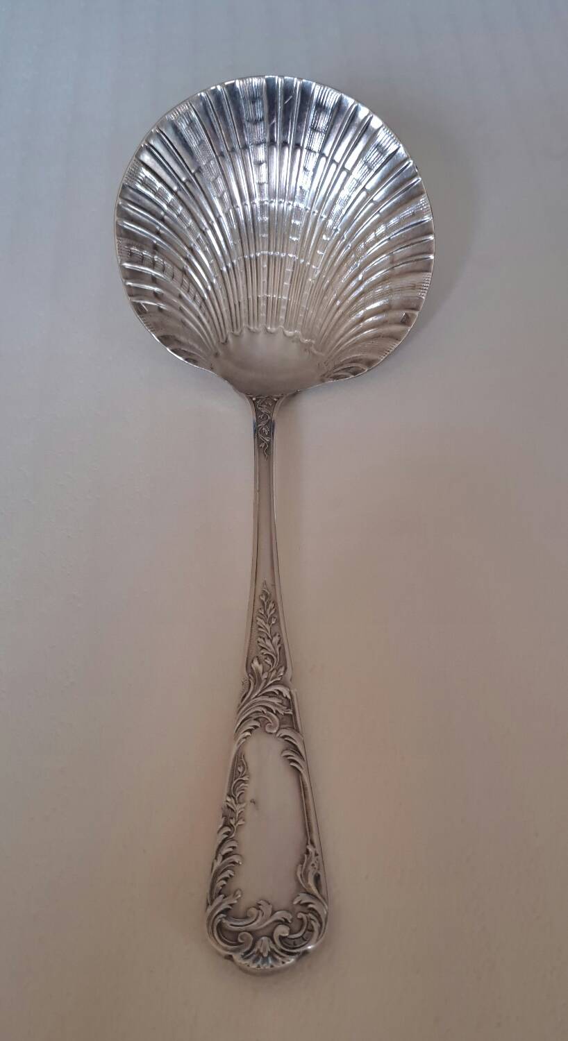 SFAM Louis XV Rocaille silver plated strawberry spoon