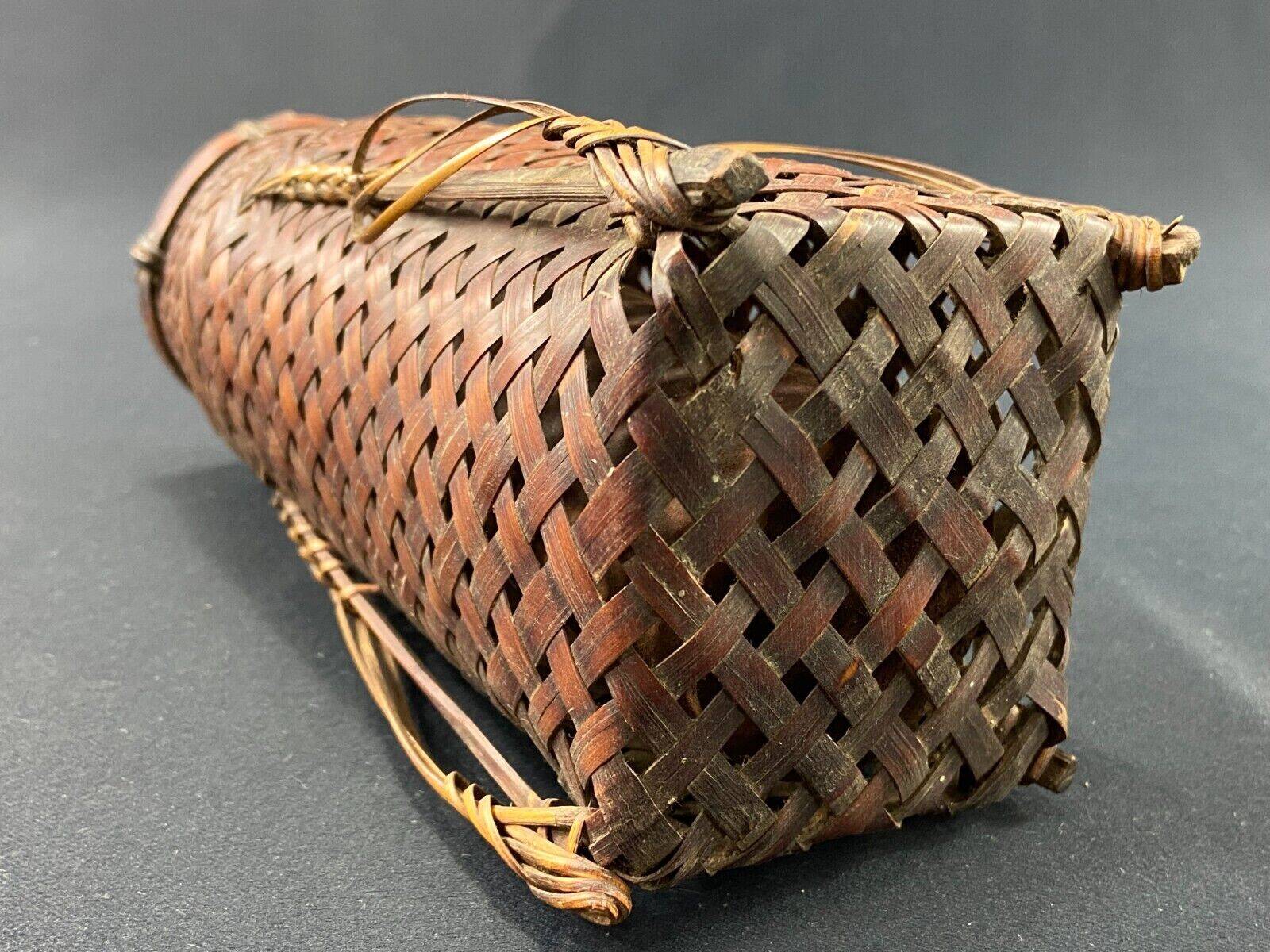 Hanakago vase in woven bamboo for Ikebana Japan late 19th century