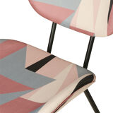 Chaise tissu motifs roses