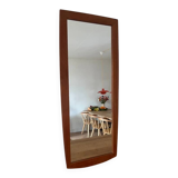 Vintage Danish teak mirror with a rounded back.