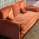 Vintage velvet banquette sofa
