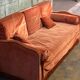 Canapé banquette velours vintage
