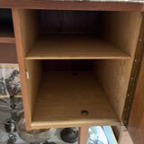 Vintage 1950s desk in light wood – compass base