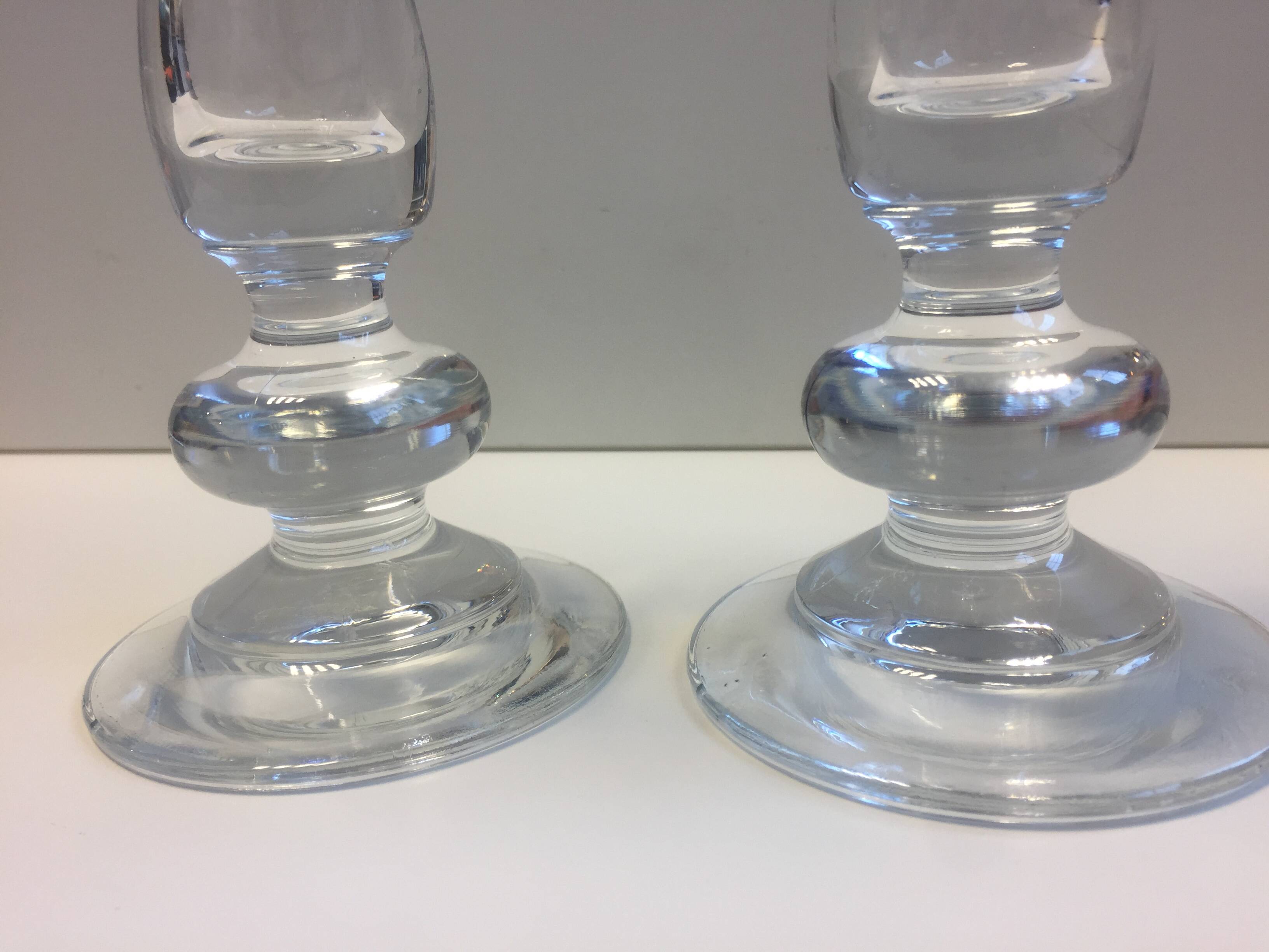 Duo of Soliflore Vases Candleholders Blown Glass Art Decoration Design