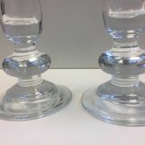 Duo of Soliflore Vases Candleholders Blown Glass Art Decoration Design