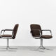 Mid-Century Modern Vintage Brown Aluminum German Chairs by Mauser, 1970s, Set of 2
