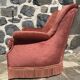 Vintage pink velvet armchair with fringes
