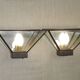 Matching Pair French Mid Century Copper & Glass Single Mirrored Wall Lights 5138