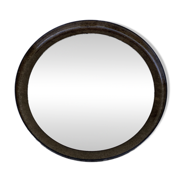 Miroir rond en Plexiglas fumé vintage 1970