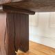 Brutalist Folk Art Bench Solid Oak