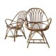 Pair of armchairs in rattan wicker vintage Bohemian style