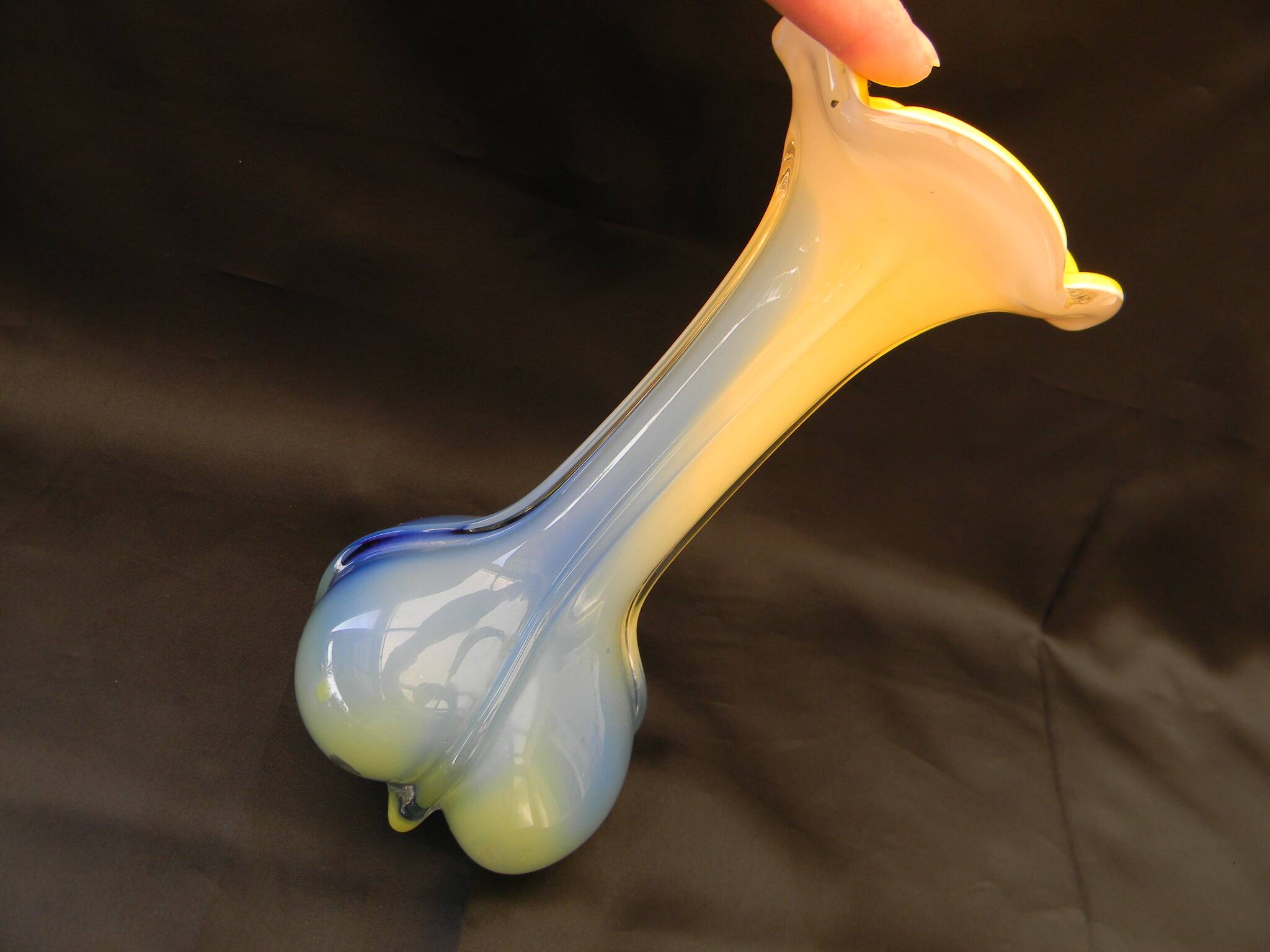 Small blown glass vase in murano style.