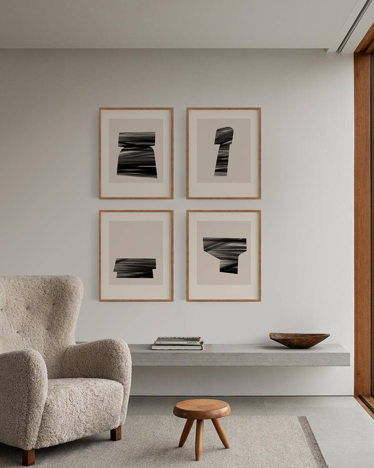 4 impressions giclée abstraites, ensemble de quatre, A3