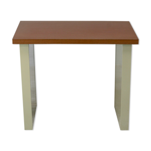 bureau minimaliste, acier laqué, plateau formica. France, circa 1970