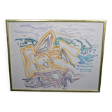 Peter PFOSI (1913-2004) "Landscape" Watercolor monogrammed and dated 1987