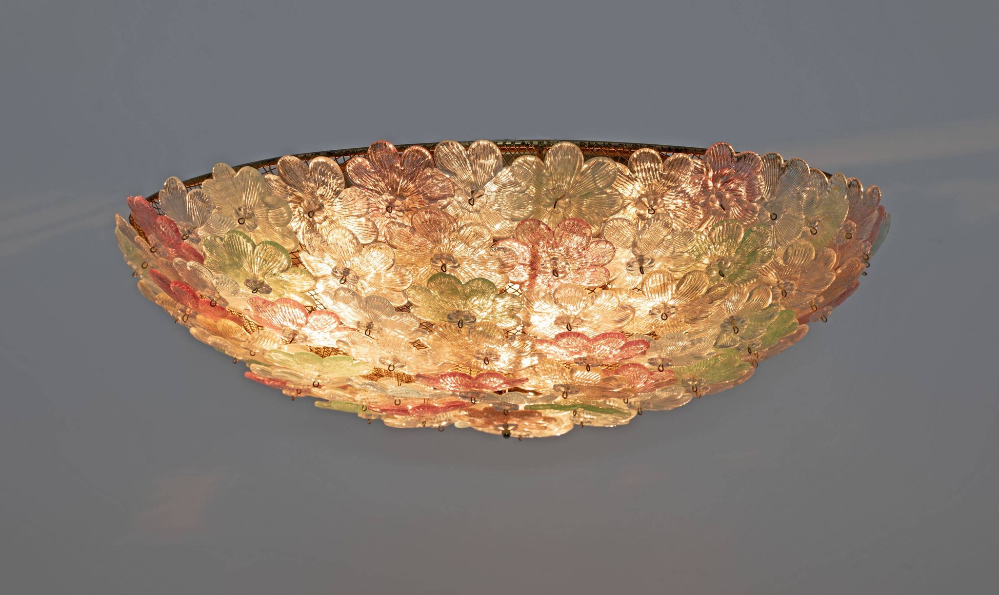 Attributed to Barovier & Toso Mid-century Modern Murano Glass Ceiling Light
