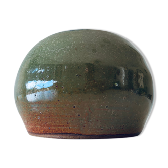 Old enamelled sandstone pot