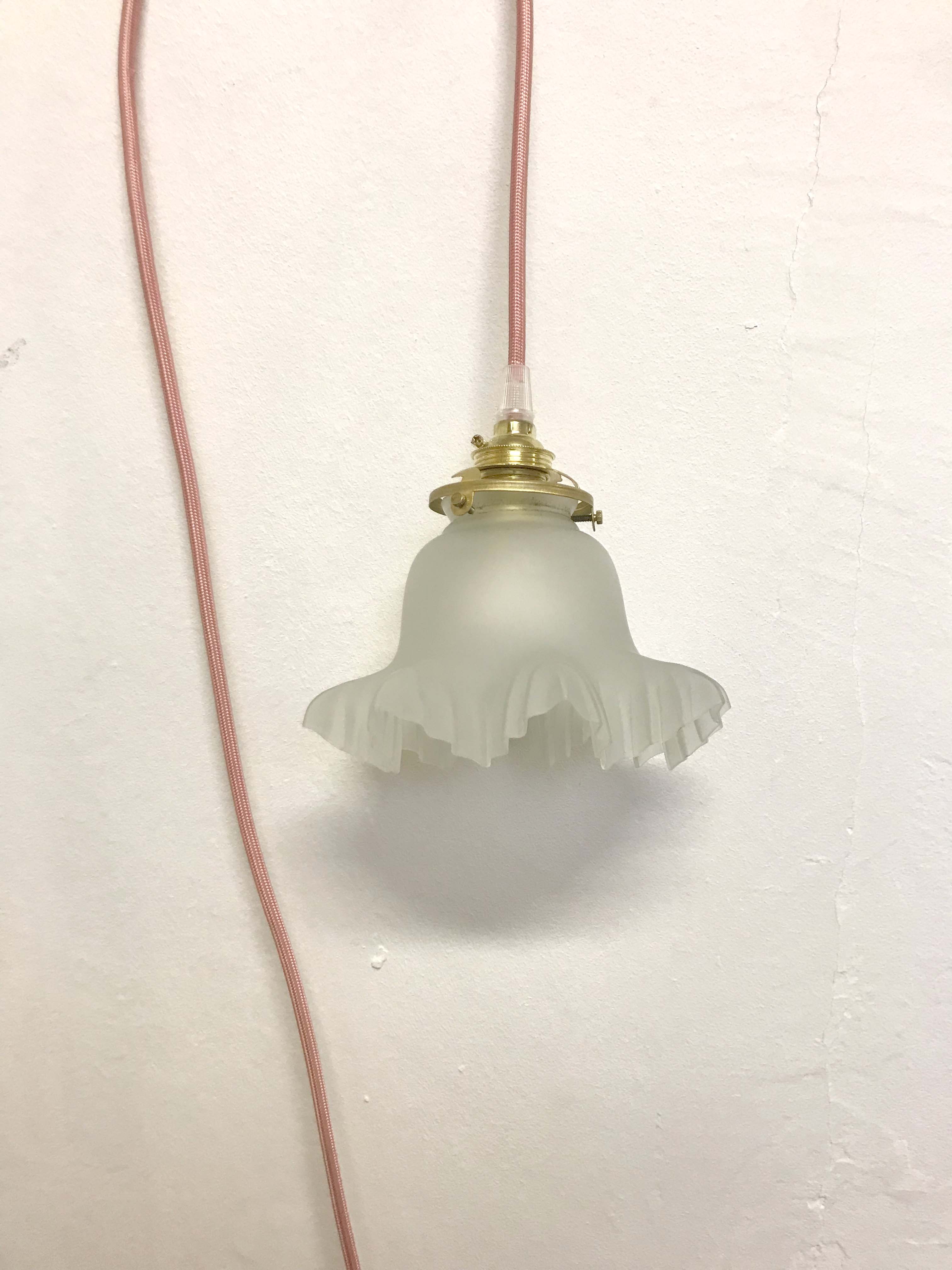 Vintage walking lamp - Polished Opaline