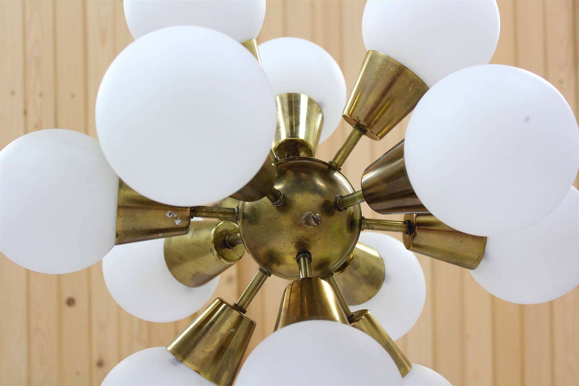 Lustre Spoutnik Mid-Century de Kamenický Šenov, 1970s
