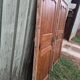 Pair of double-sided communication doors in chestnut with their frame - 20th century