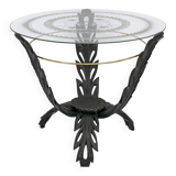 Pierluigi Colli Midcentury Italian Brass and Wood Coffee Table, 1950s