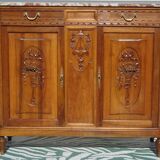 Art Deco buffet in walnut and marble