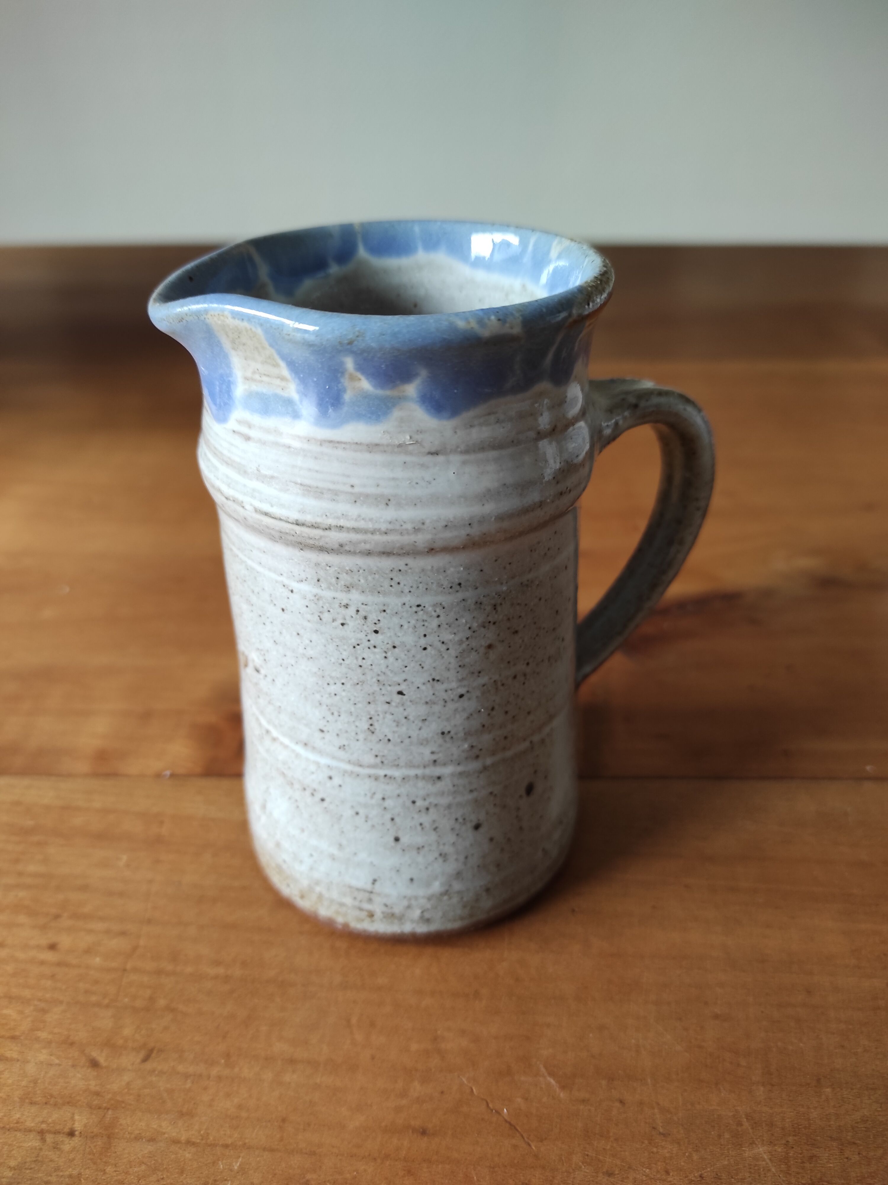 Blue grey ceramic milk jug