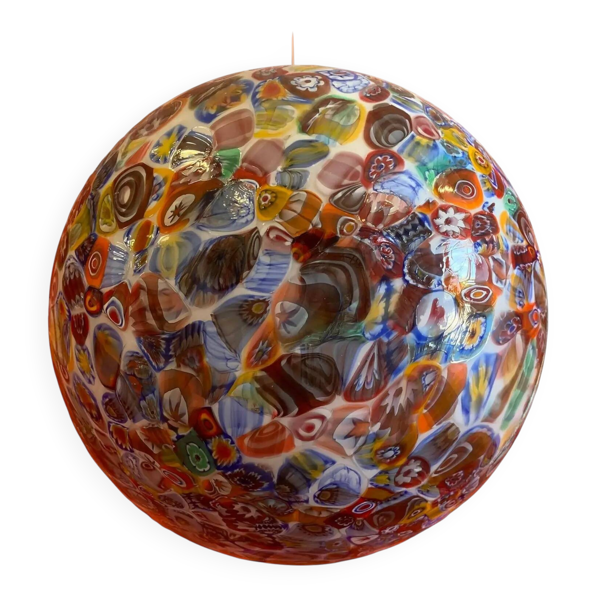 Contemporary Murrine Sphere in Murano Style Glass with Multicoloured Murrine