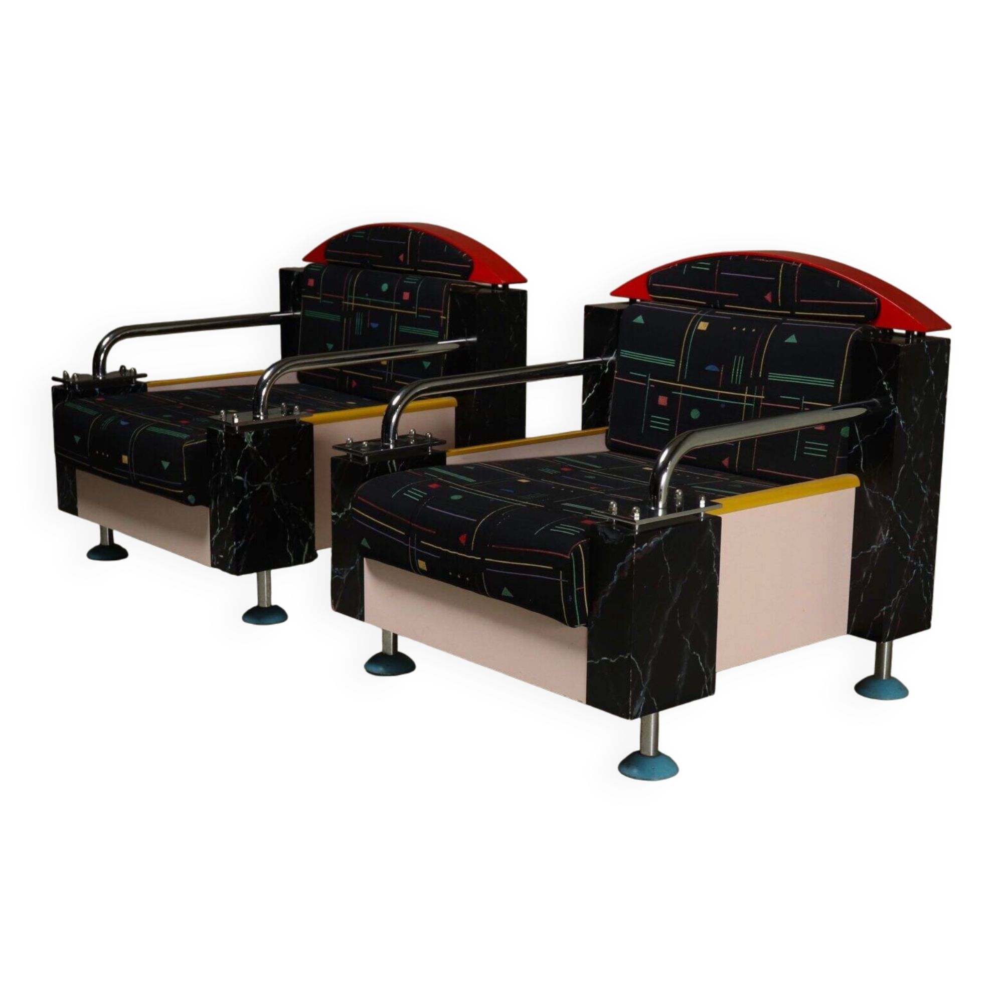 Pair of lounge chairs by Dutch architect Wim Hofman 1980s