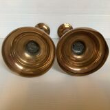 Pair of old brass candle holders
