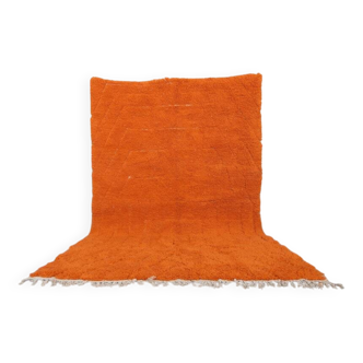 Tapis berbère orange en laine fait main traditionnelle 250cmx150cm